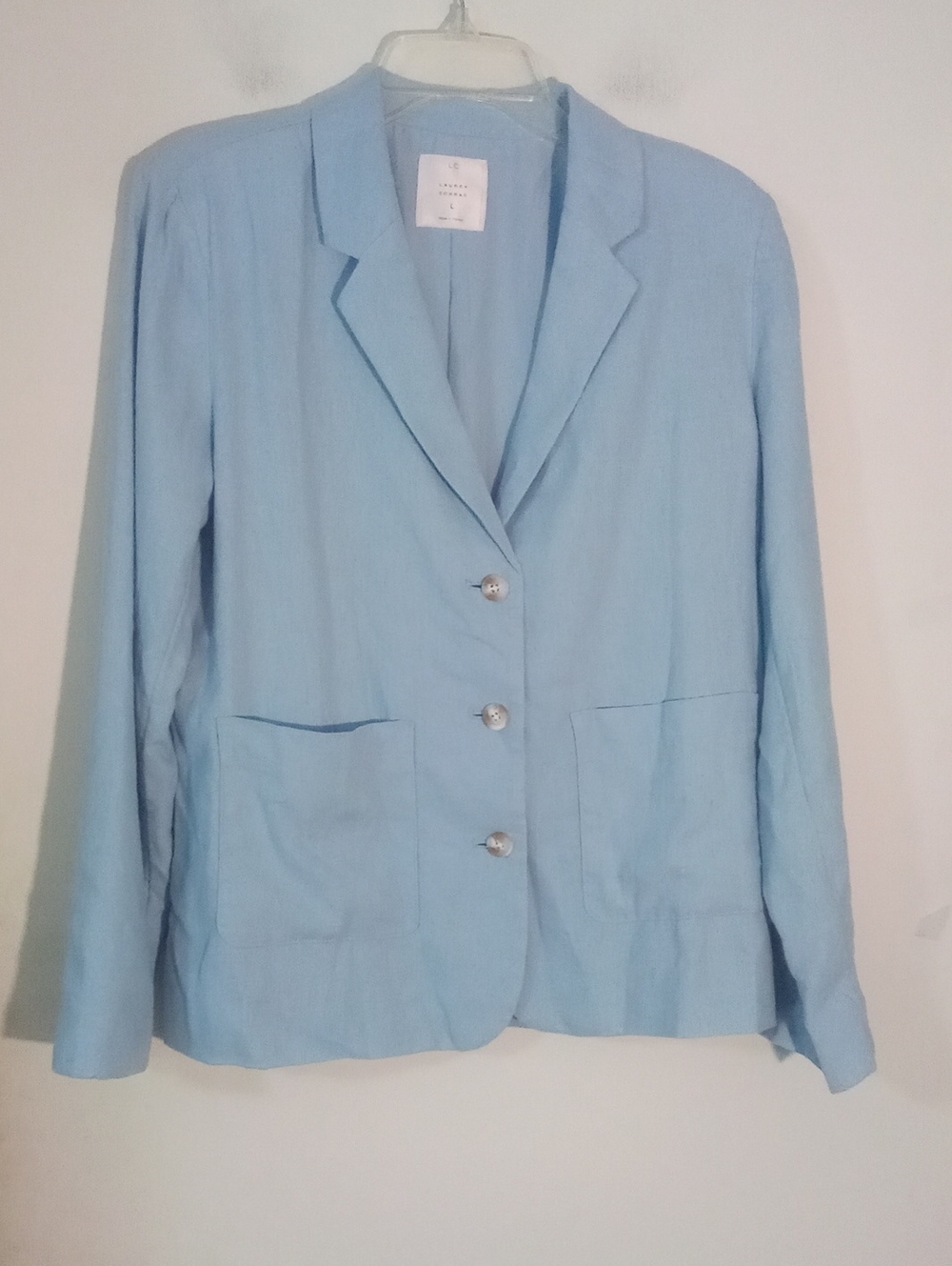 Lauren Conrad Light Blue Linen Blend Blazer Jacket Large NWT 59.99